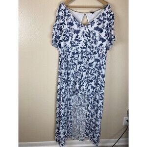 Torrid 22 Walk Through Romper Dress Floral Maxi Challis V-Neck Shorts Cottage